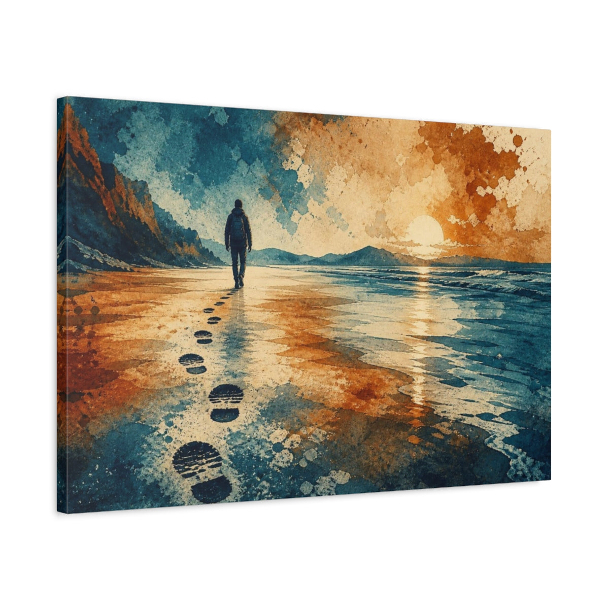 Side Mockup 2. Motivation: Lone Walker shown as canvas print