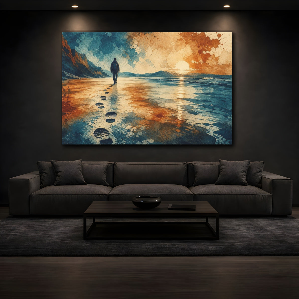 Mockup 3. Motivation: Lone Walker shown as canvas print
