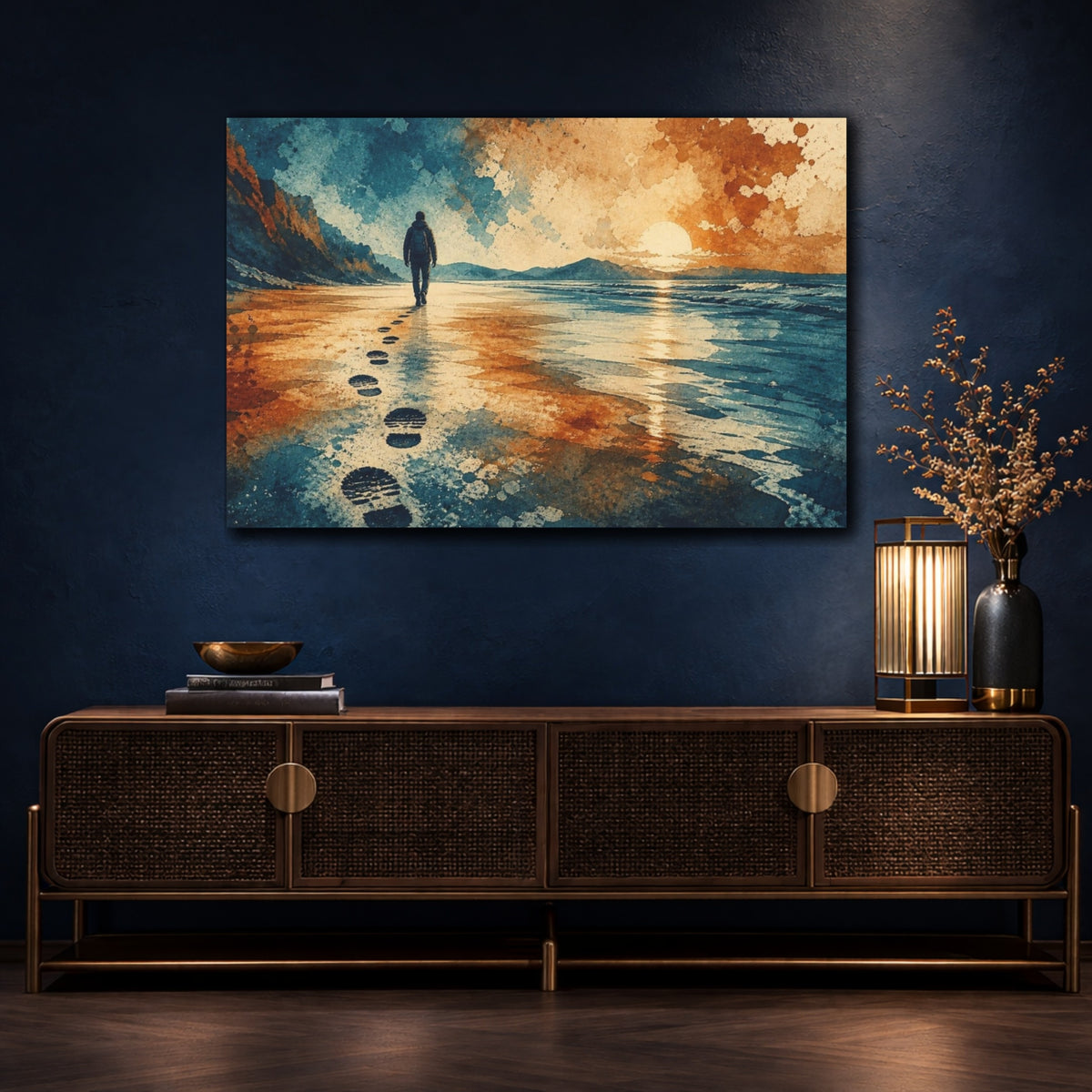 Mockup 4. Motivation: Lone Walker shown as canvas print