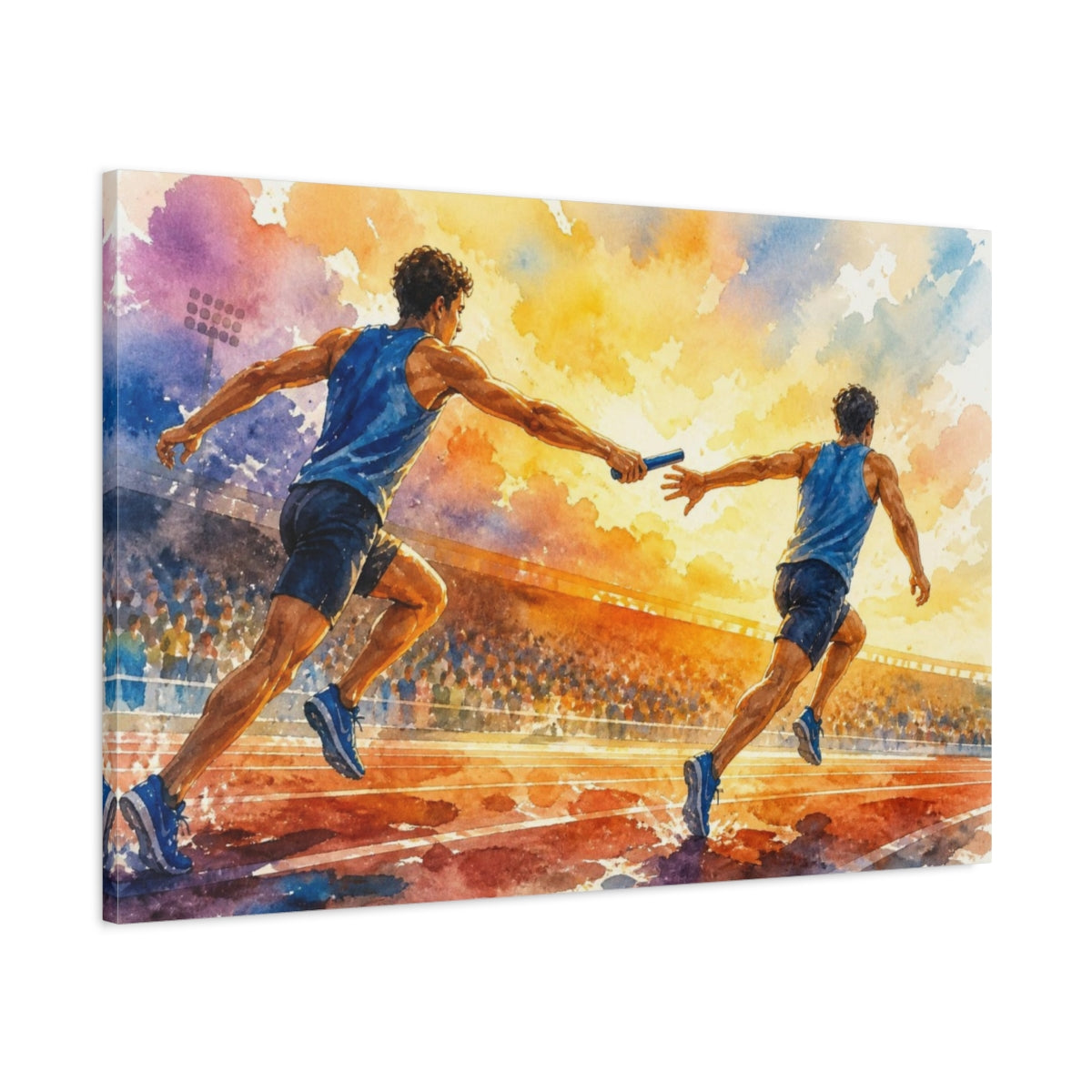 Main Mockup. Motivation Relay Handoff shown as canvas print