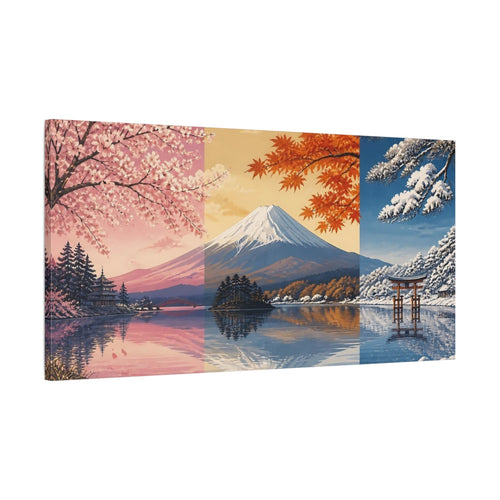 Main Mockup. Mount Fuji Seasons shown as canvas print
