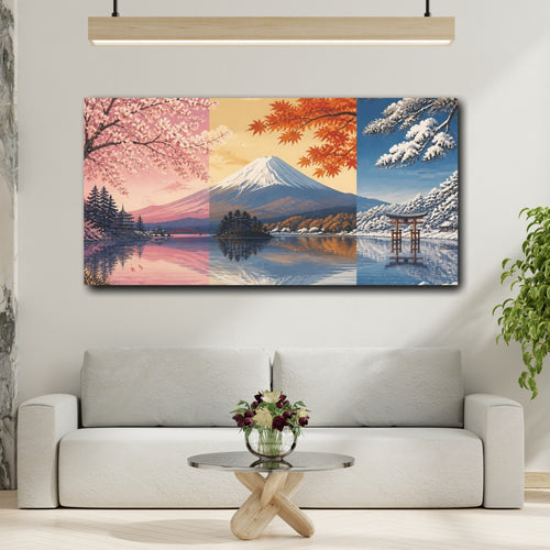 Mockup 2. Mount Fuji Seasons shown as canvas print