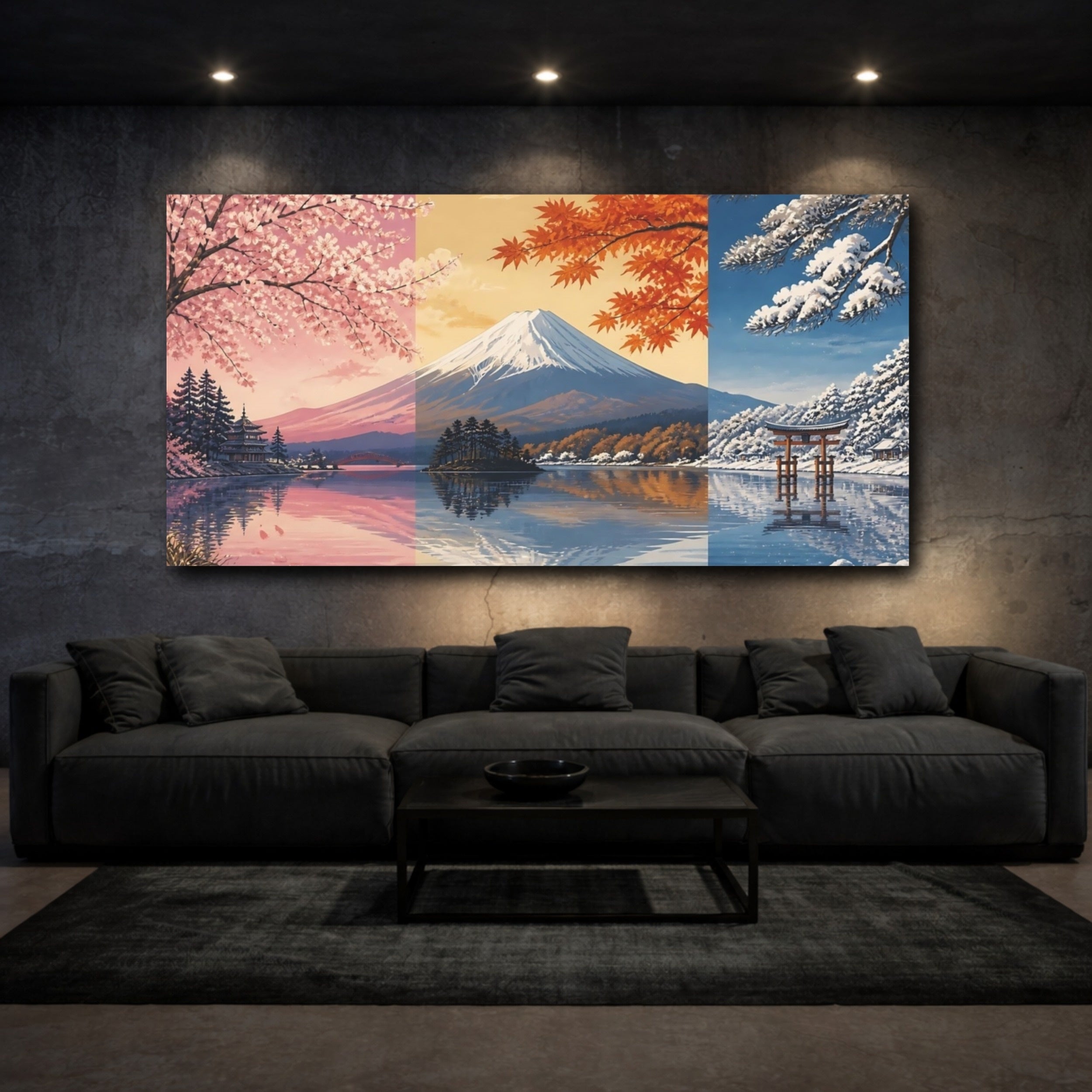 Mockup 3. Mount Fuji Seasons shown as canvas print