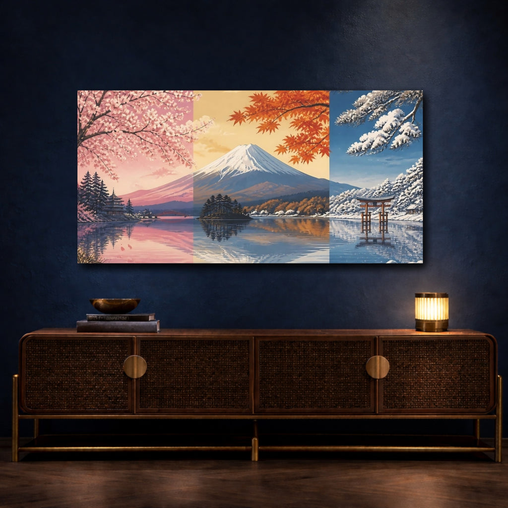 Mockup 4. Mount Fuji Seasons shown as canvas print