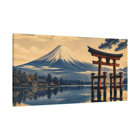 Main Mockup. Mount Fuji Torii Gate shown as canvas print
