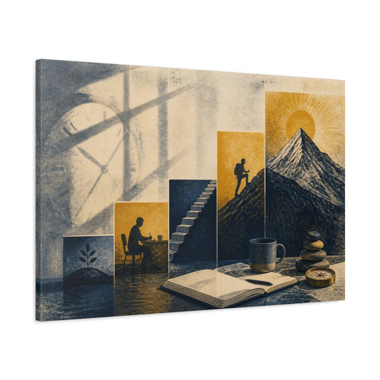 Main Mockup. Mountain Motivation Ascent shown as canvas print