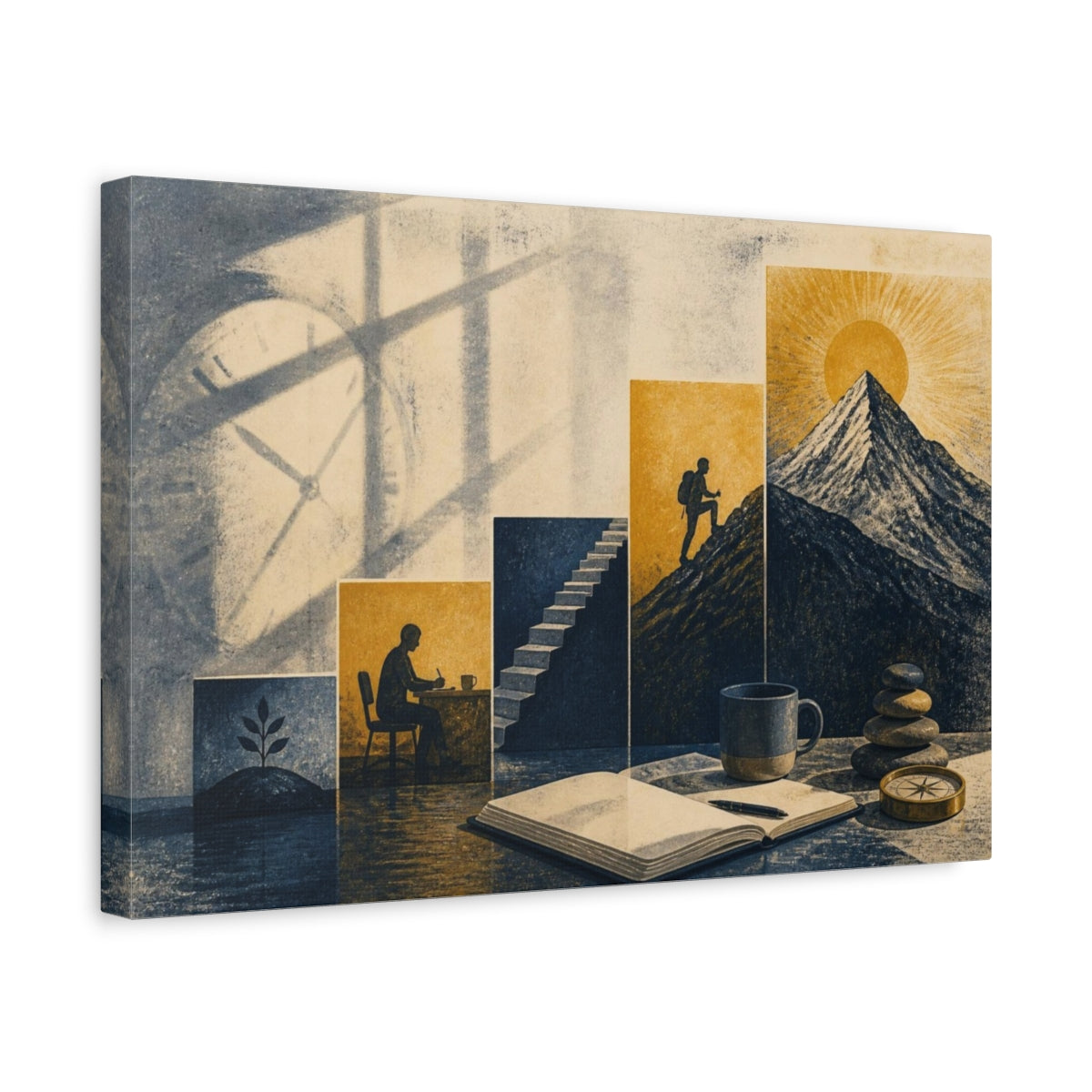 Side Mockup 4. Mountain Motivation Ascent shown as canvas print