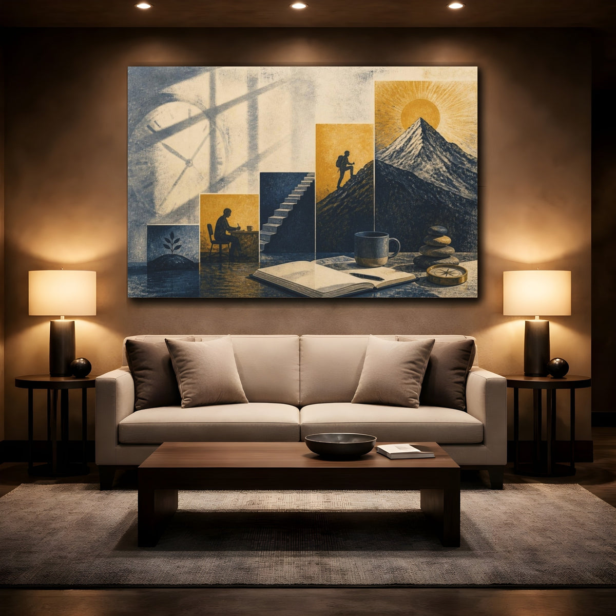 Mockup 2. Mountain Motivation Ascent shown as canvas print