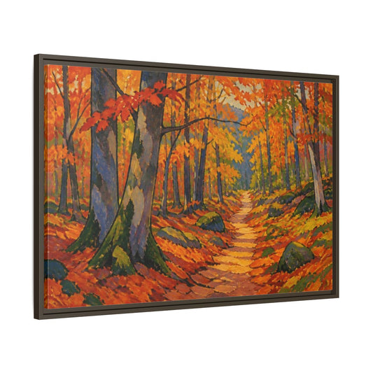 Main Mockup. Nature Beech Pathway shown as framed canvas print