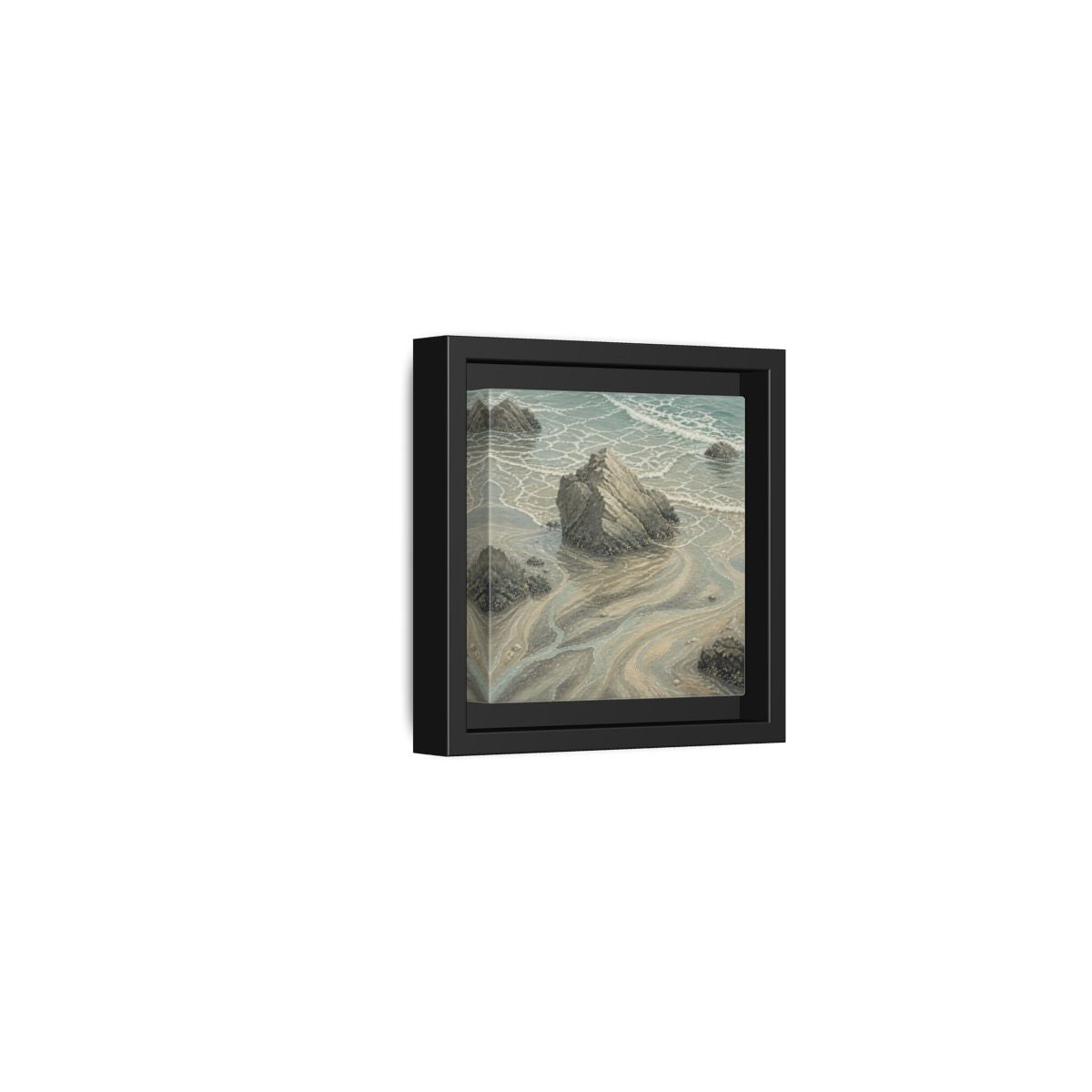 Side Mockup 24. Nature Coastal Rock shown as framed canvas print
