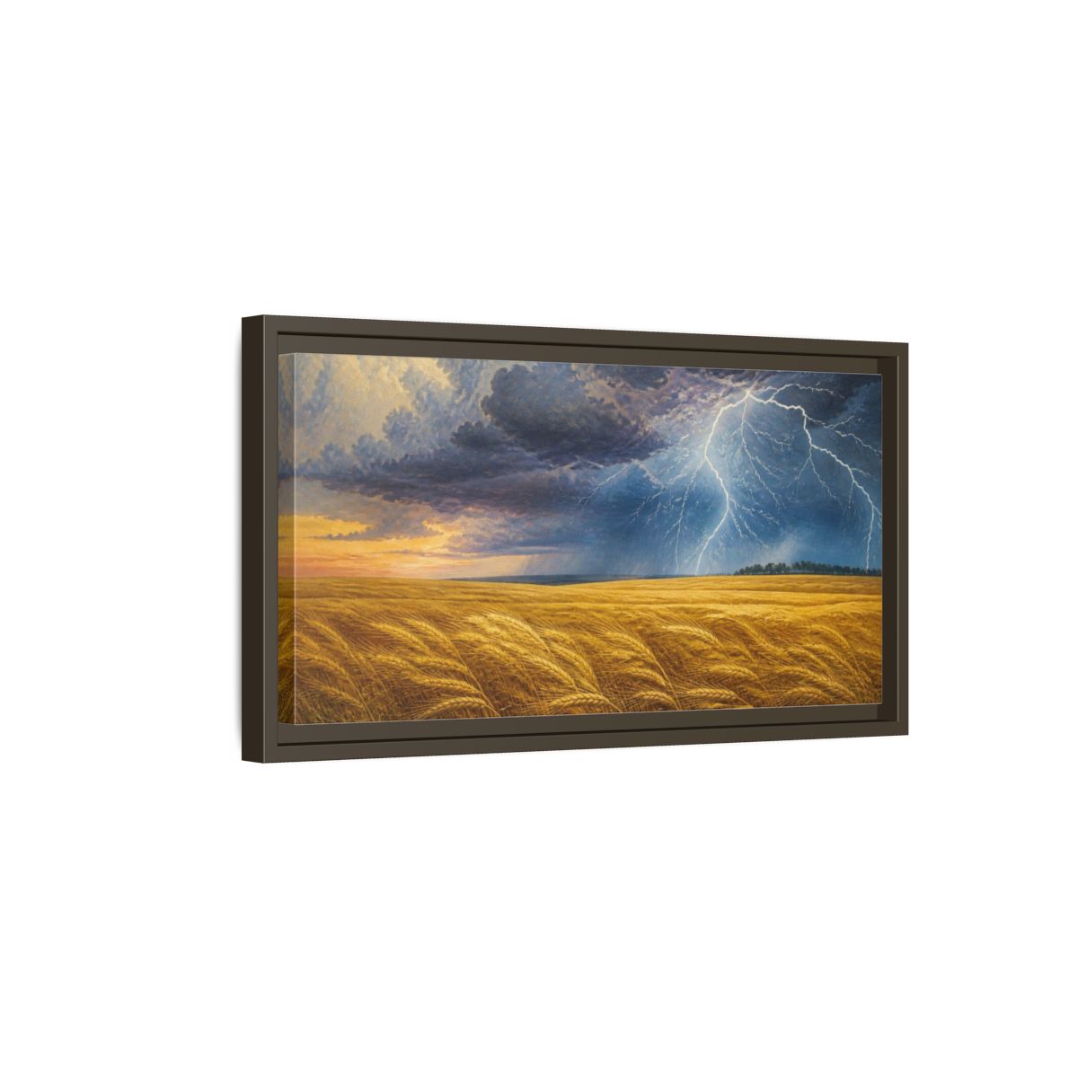 Side Mockup 7. Nature's Storm Over Wheat shown as framed canvas print