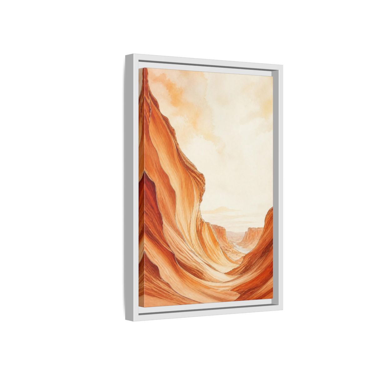 Side Mockup 4. Nature Sandstone Canyon shown as framed canvas print