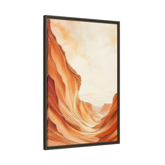Main Mockup. Nature Sandstone Canyon shown as framed canvas print