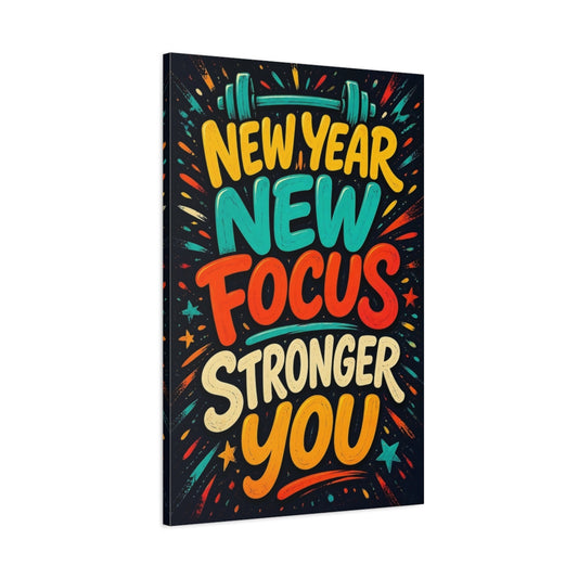 Main Mockup. New Focus Lettering Art shown as canvas print