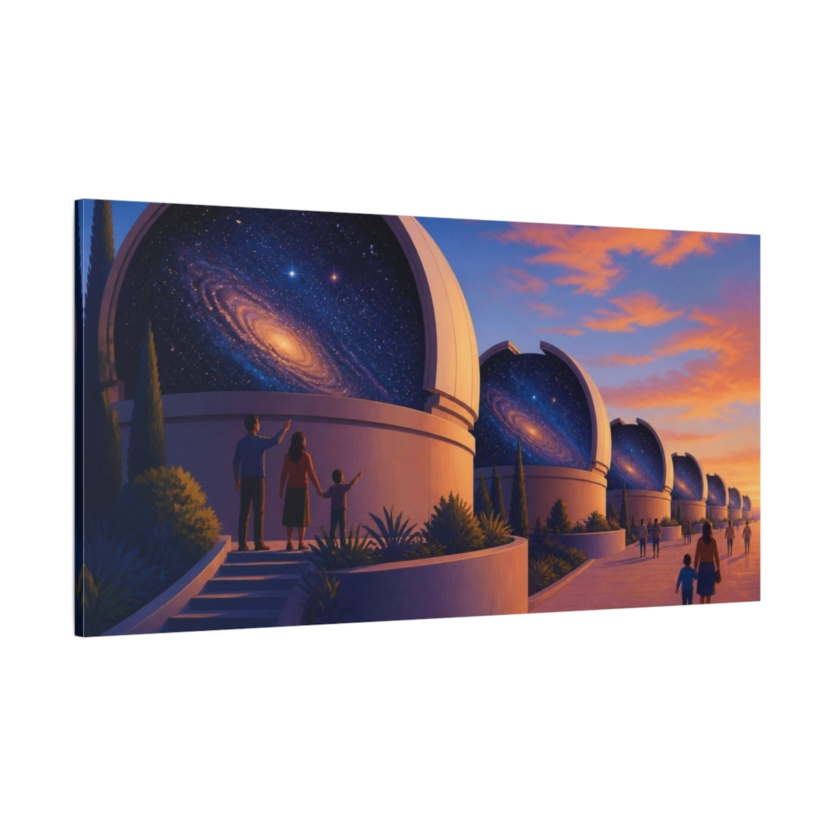 Side Mockup 2. Observatory Dome Illusion shown as canvas print