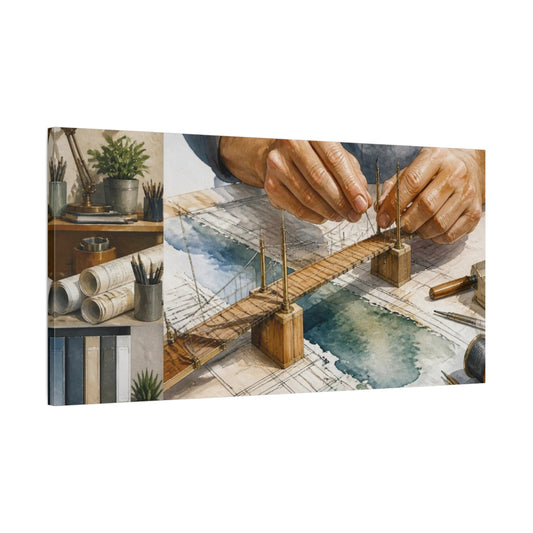 Main Mockup. Office Bridge Model shown as canvas print