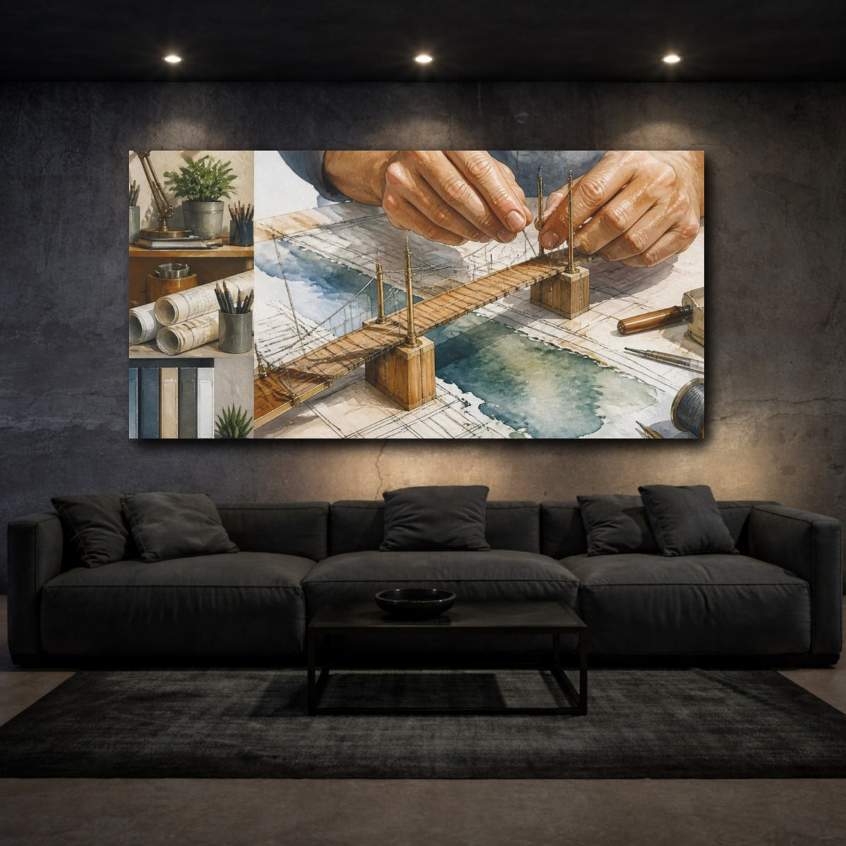Mockup 3. Office Bridge Model shown as canvas print