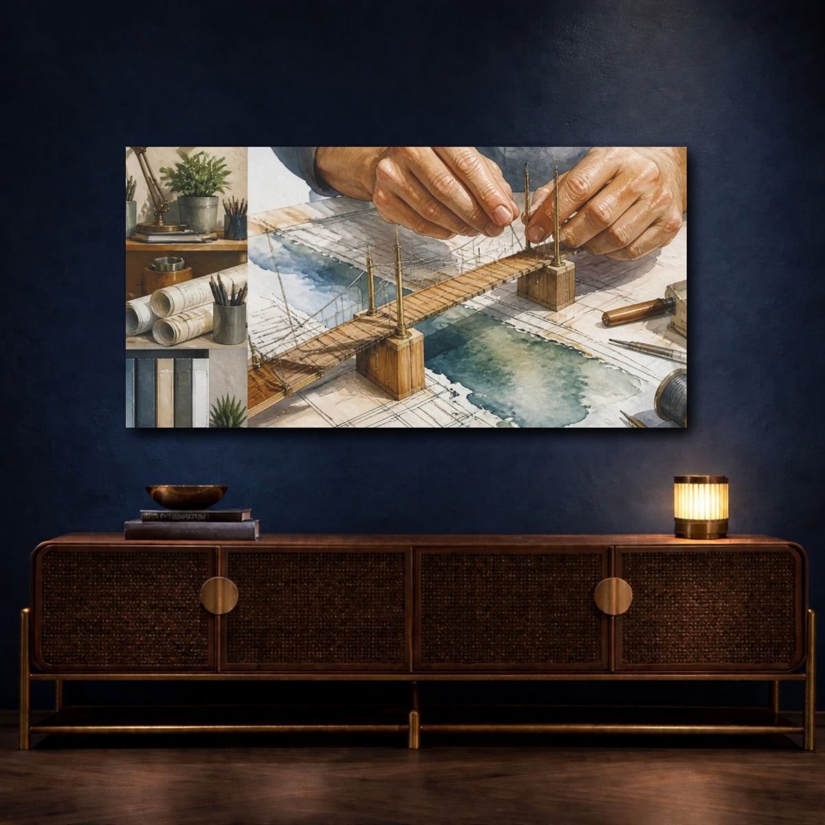 Mockup 4. Office Bridge Model shown as canvas print