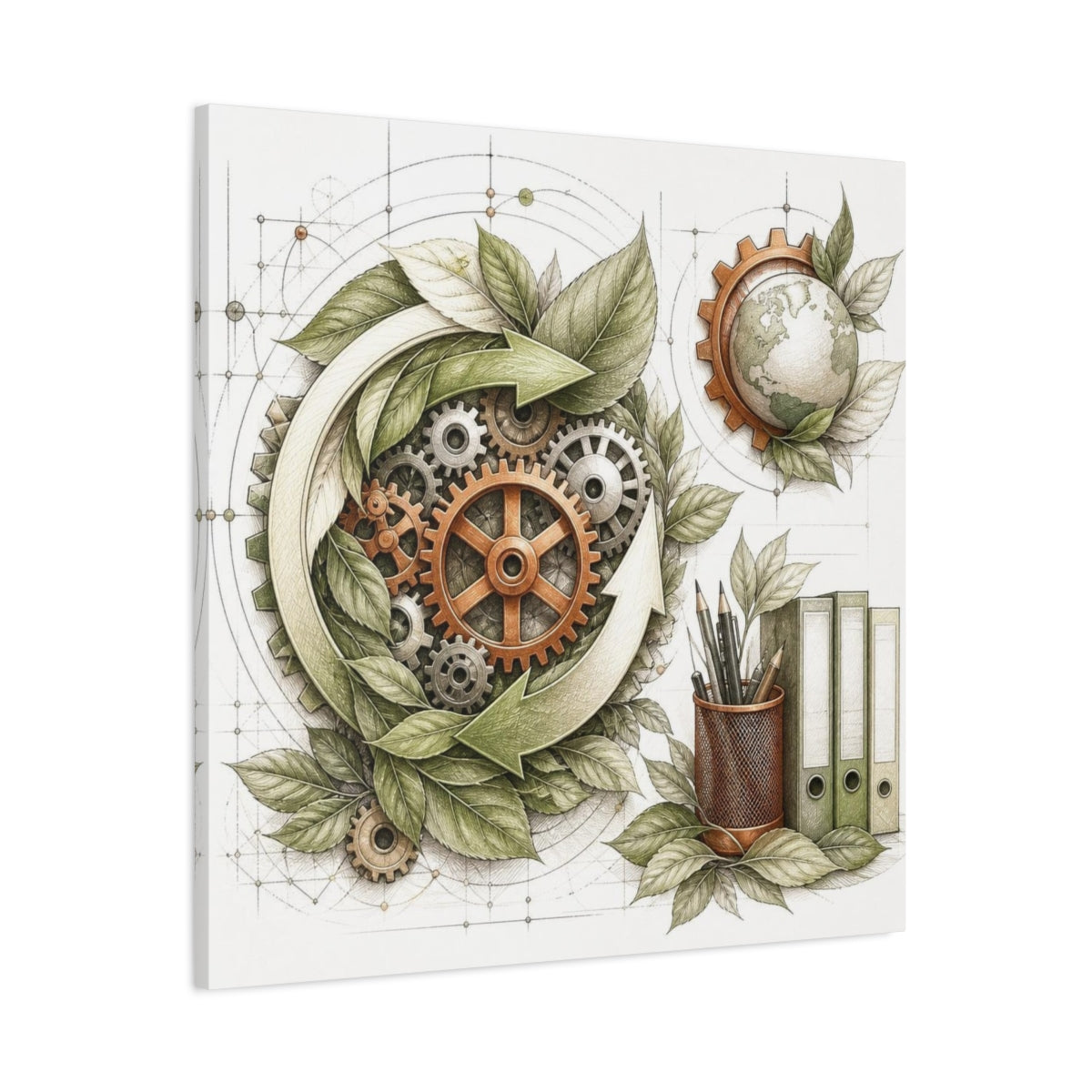 Main Mockup. Office Eco Gear System shown as canvas print