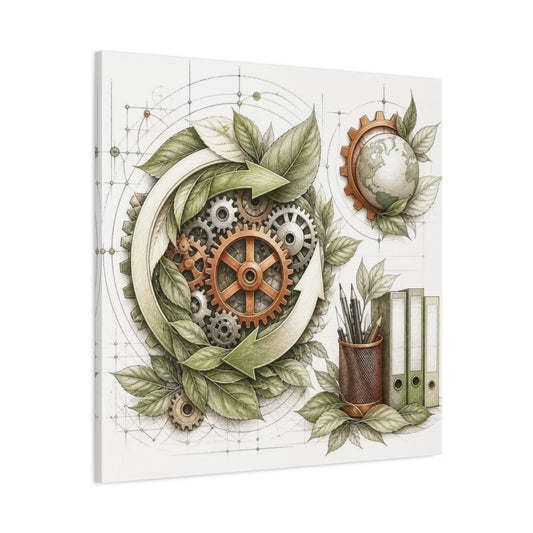 Main Mockup. Office Eco Gear System shown as canvas print