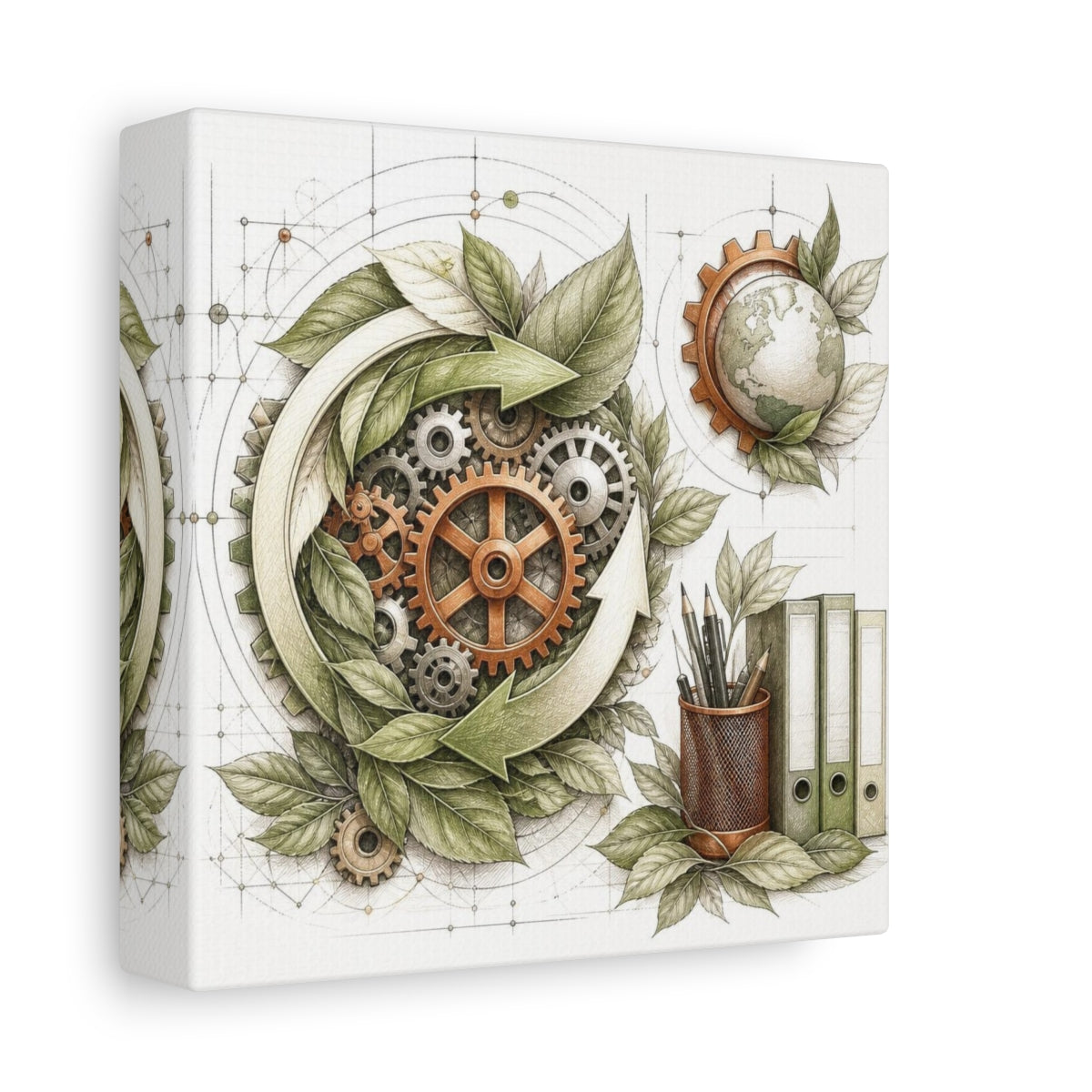 Side Mockup 2. Office Eco Gear System shown as canvas print