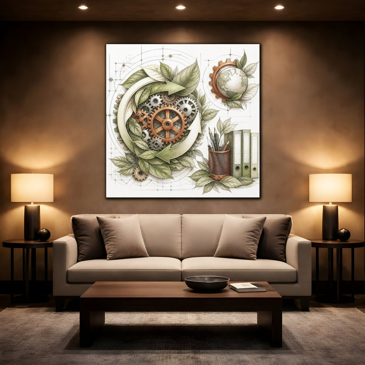 Mockup 2. Office Eco Gear System shown as canvas print