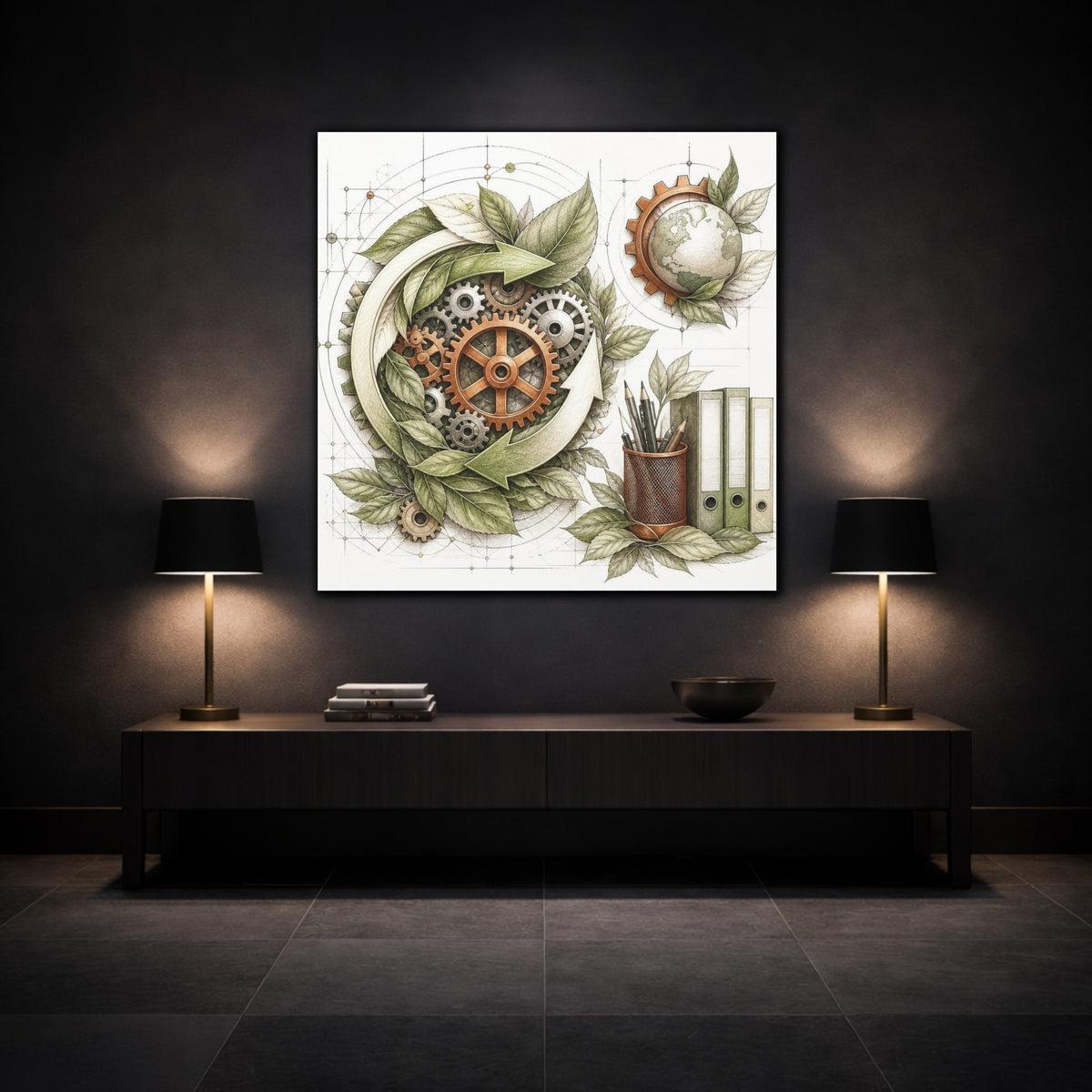 Mockup 3. Office Eco Gear System shown as canvas print