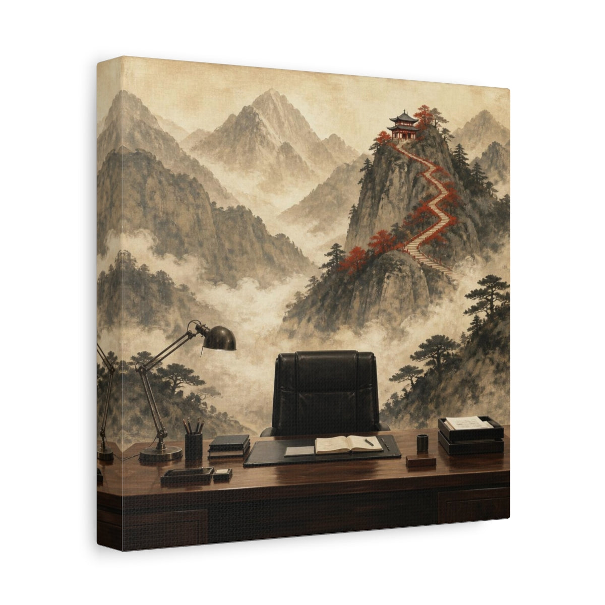 Side Mockup 9. Office Mountain Ascent shown as canvas print