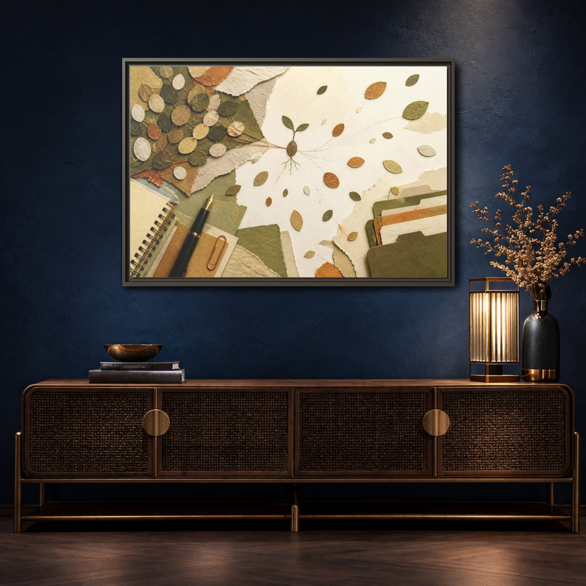 Mockup 4. Office Seedling Collage shown as framed canvas print