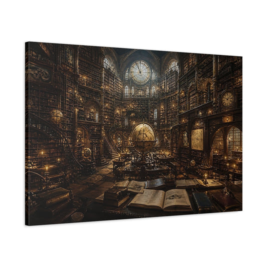 Main Mockup. Ornate Globe Library shown as canvas print