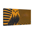 Side Mockup 3. Owl Illusion Skyline shown as canvas print