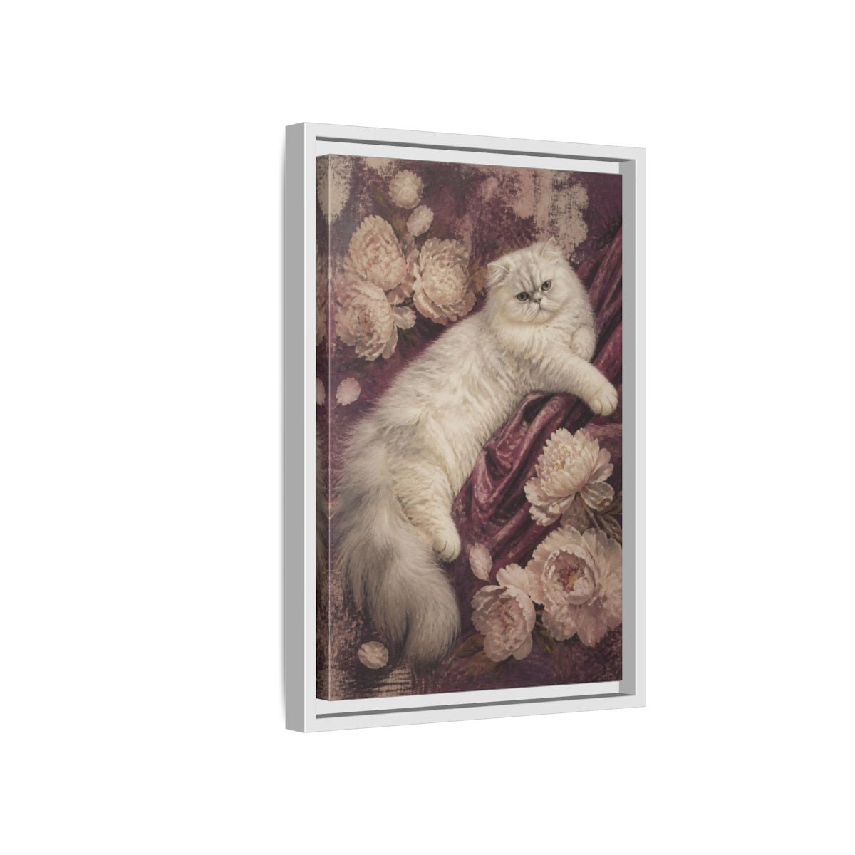 Side Mockup 4. Persian Cat Pets Portrait shown as framed canvas print