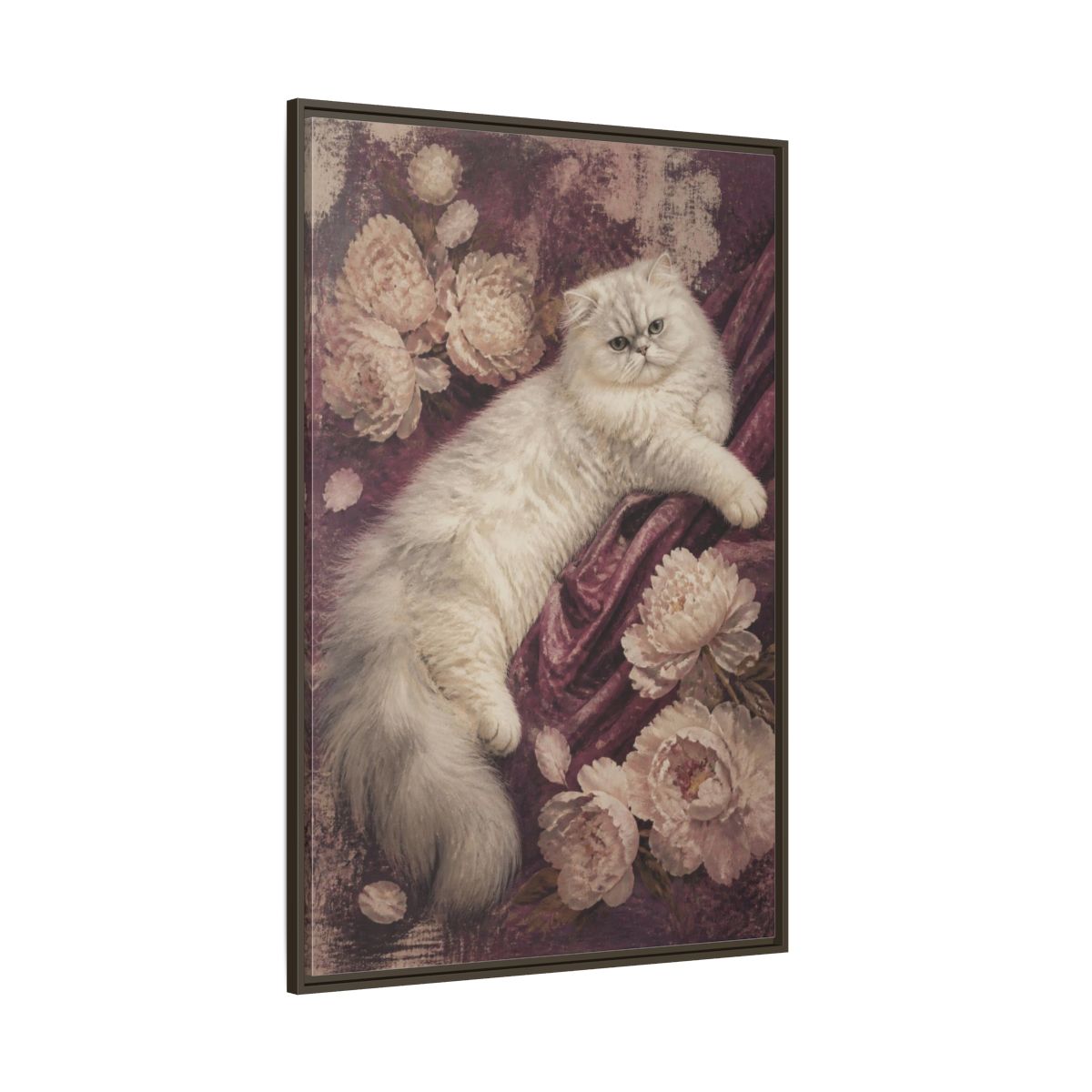 Side Mockup 8. Persian Cat Pets Portrait shown as framed canvas print