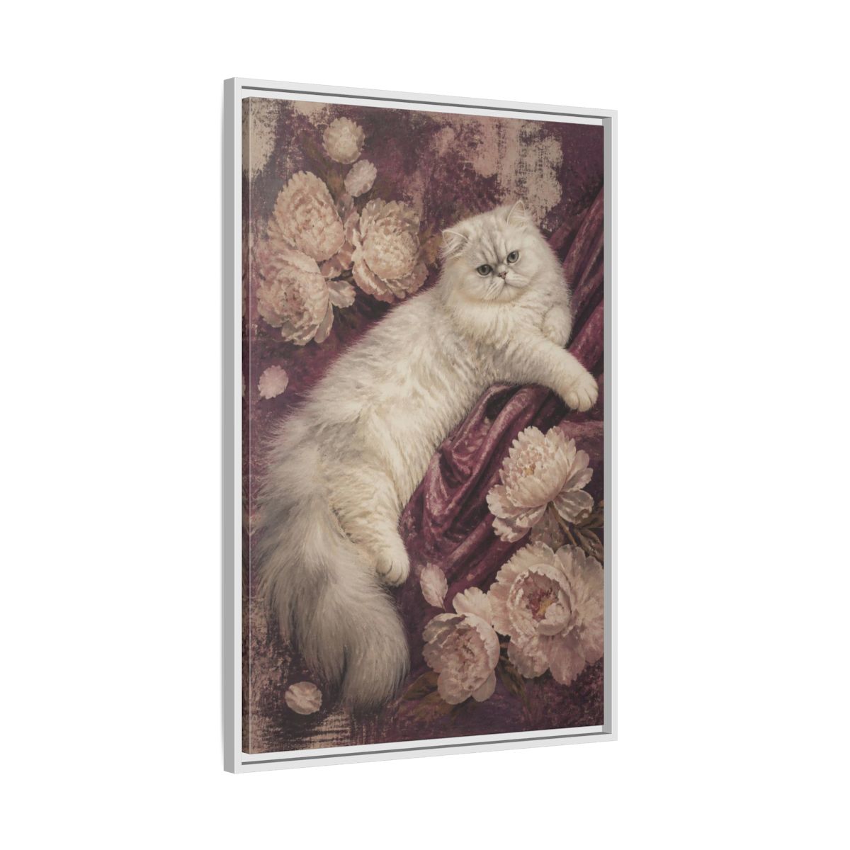 Side Mockup 9. Persian Cat Pets Portrait shown as framed canvas print