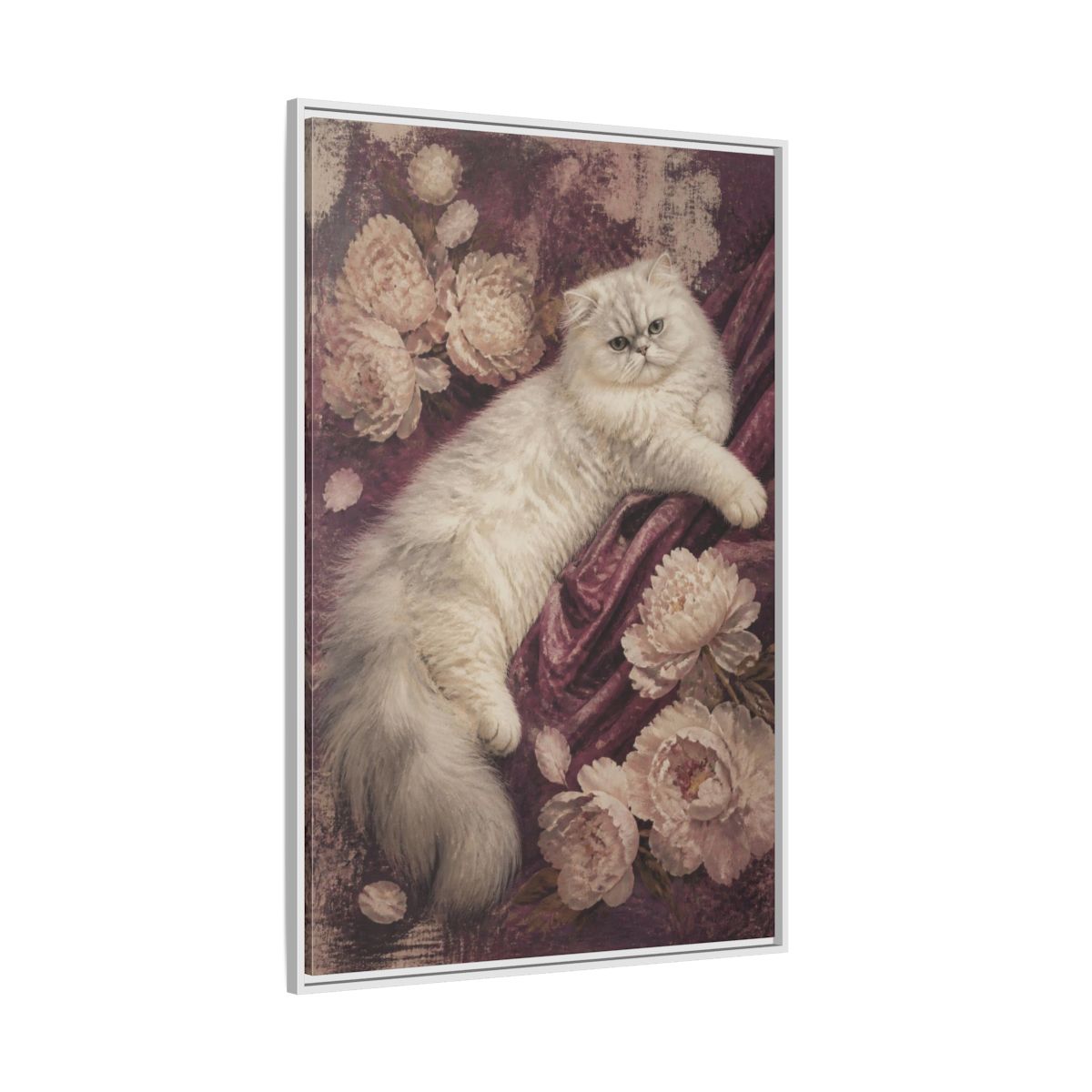 Side Mockup 7. Persian Cat Pets Portrait shown as framed canvas print