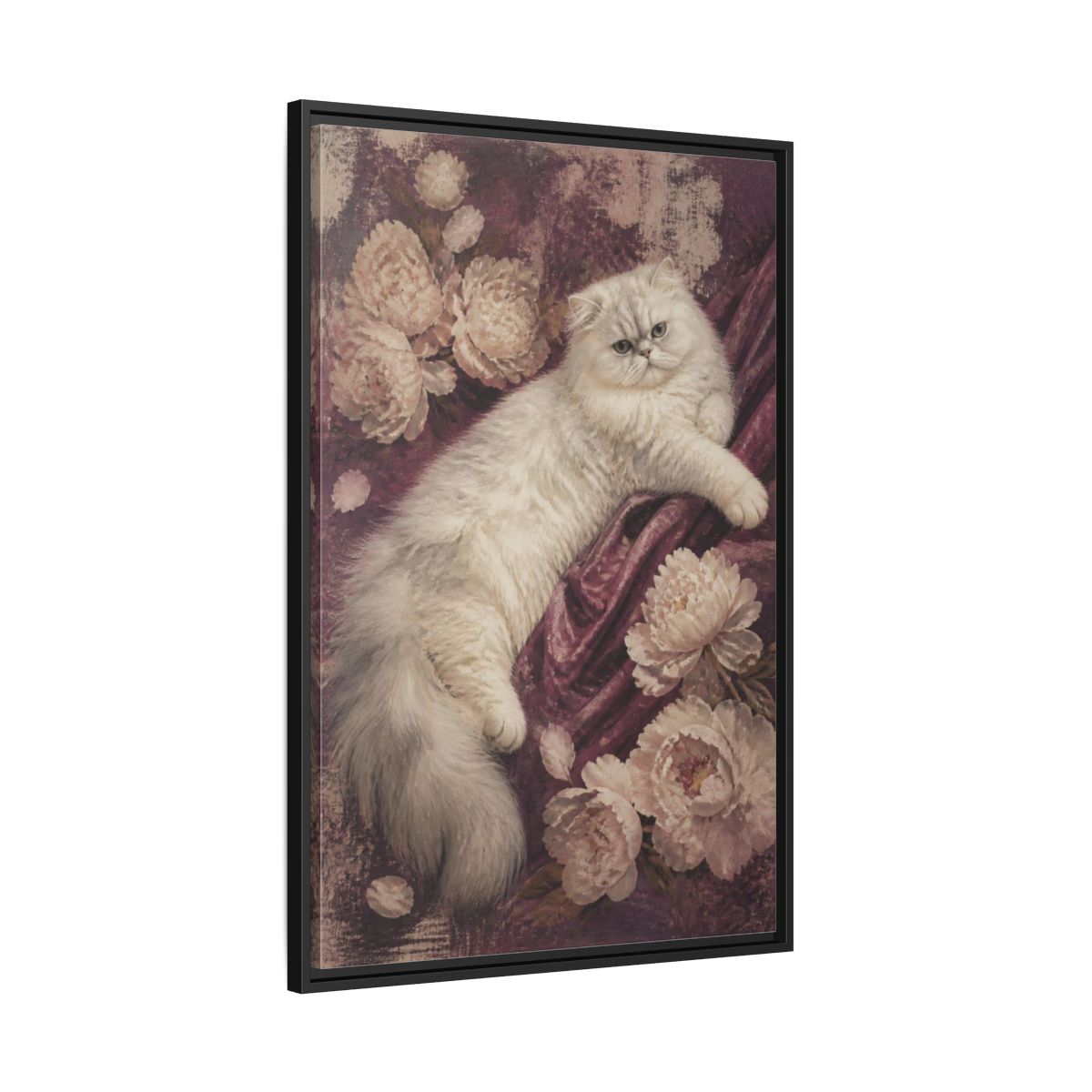 Side Mockup 13. Persian Cat Pets Portrait shown as framed canvas print