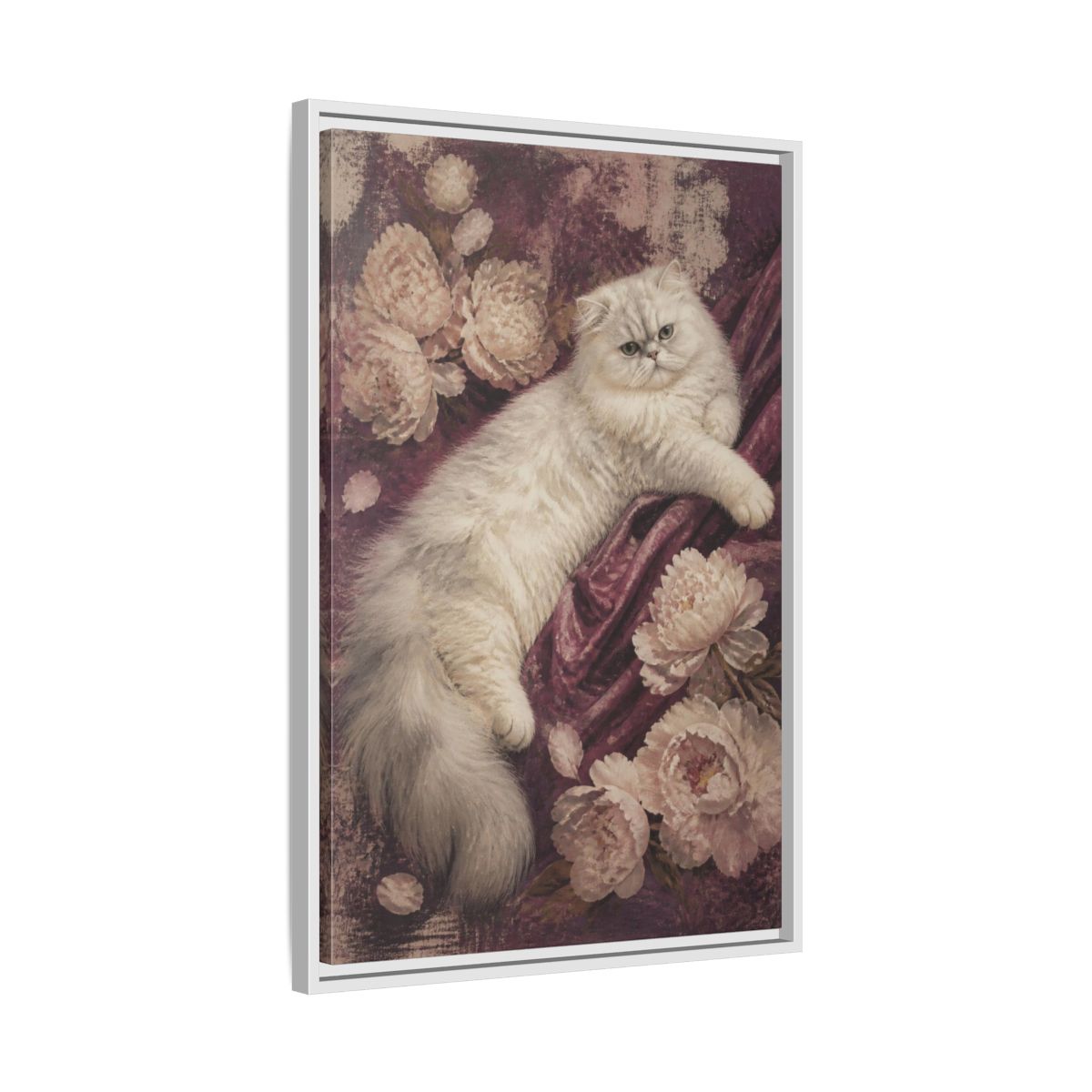 Side Mockup 10. Persian Cat Pets Portrait shown as framed canvas print