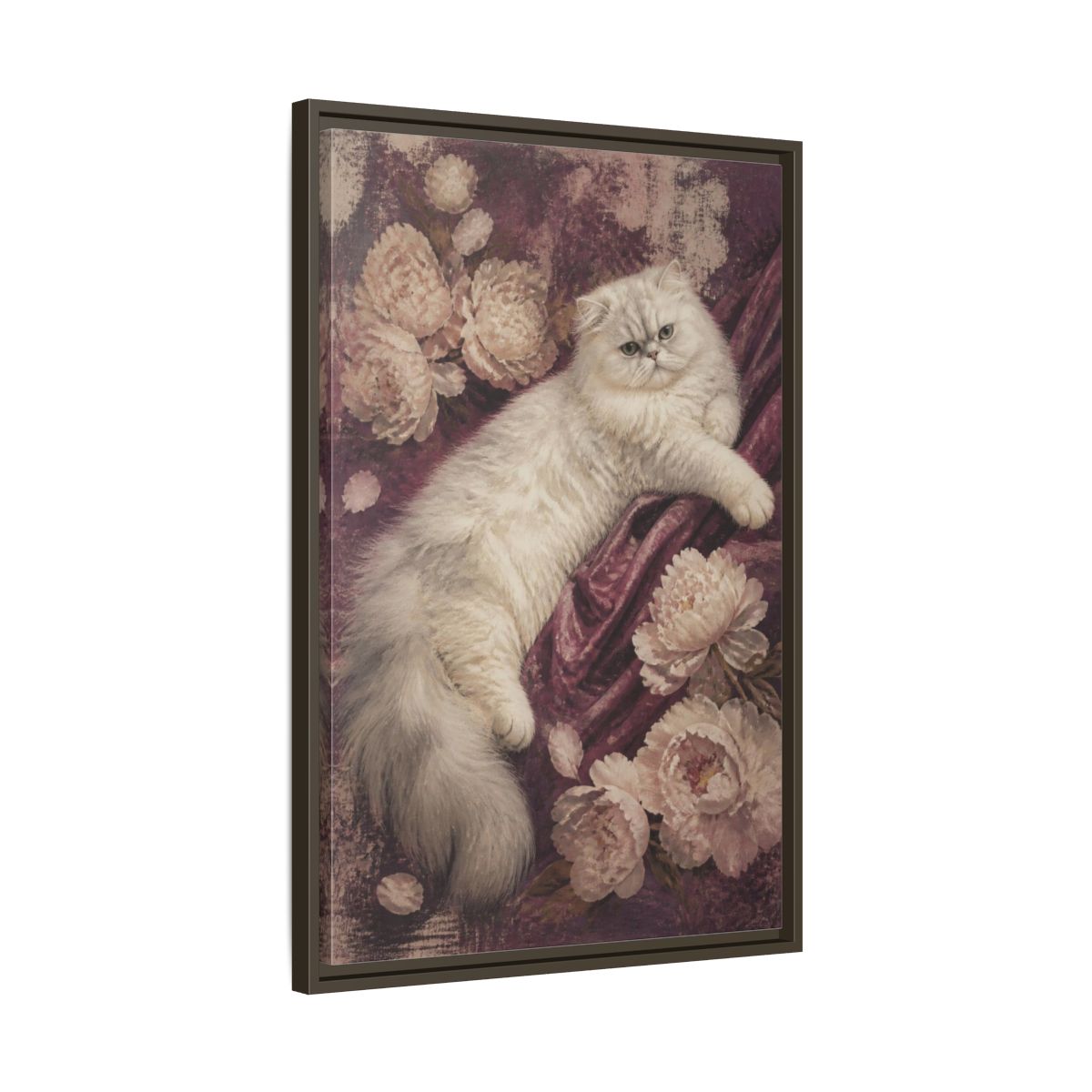 Side Mockup 11. Persian Cat Pets Portrait shown as framed canvas print