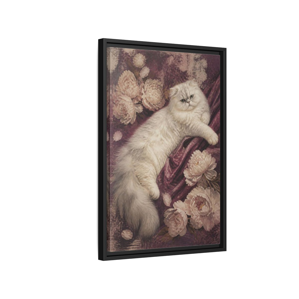 Side Mockup 3. Persian Cat Pets Portrait shown as framed canvas print