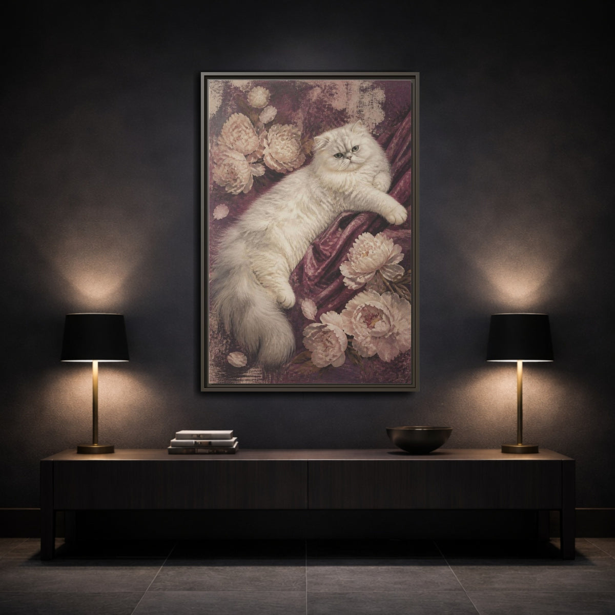 Mockup 3. Persian Cat Pets Portrait shown as framed canvas print