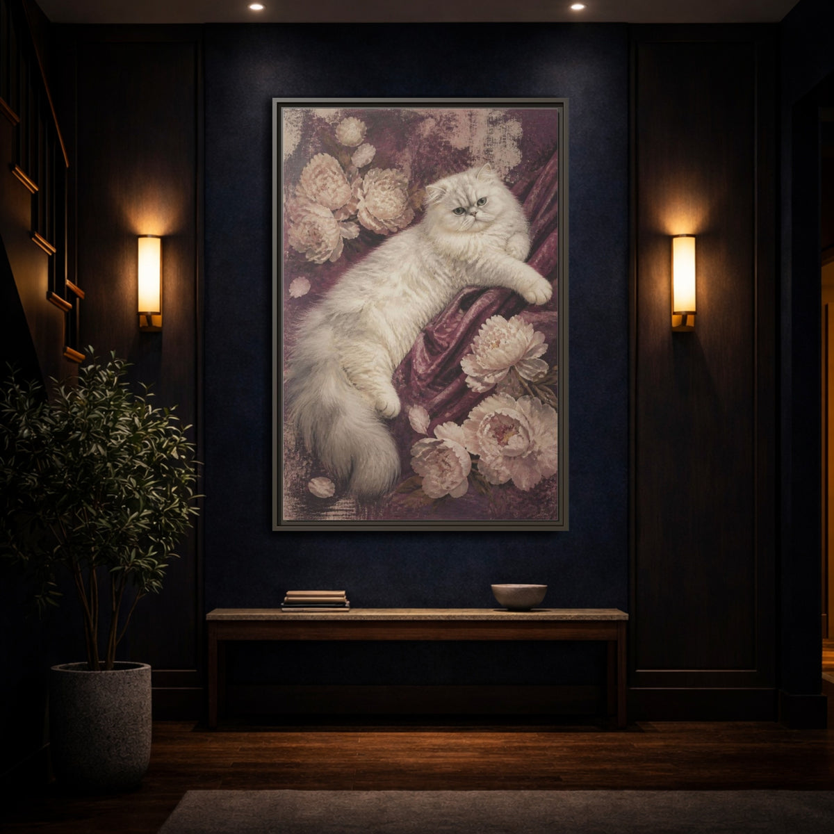 Mockup 4. Persian Cat Pets Portrait shown as framed canvas print