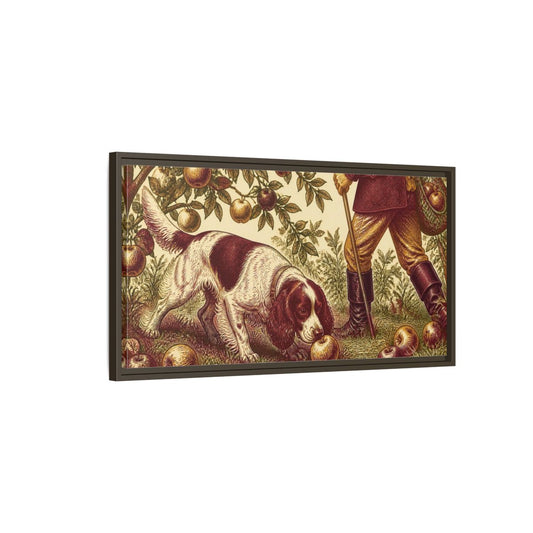 Main Mockup. Pets Cocker Spaniel With Apple shown as framed canvas print