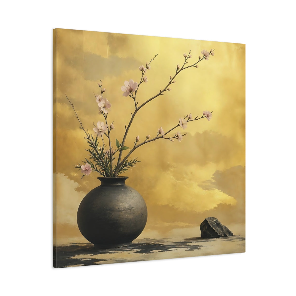 Main Mockup. Pink Blossom Vase shown as canvas print