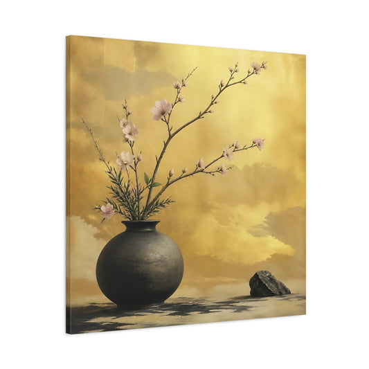 Main Mockup. Pink Blossom Vase shown as canvas print