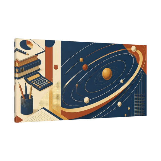 Main Mockup. Planets Over Study Desk shown as canvas print
