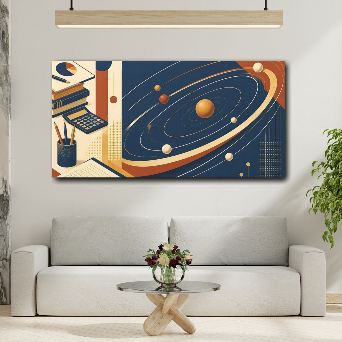 Mockup 2. Planets Over Study Desk shown as canvas print