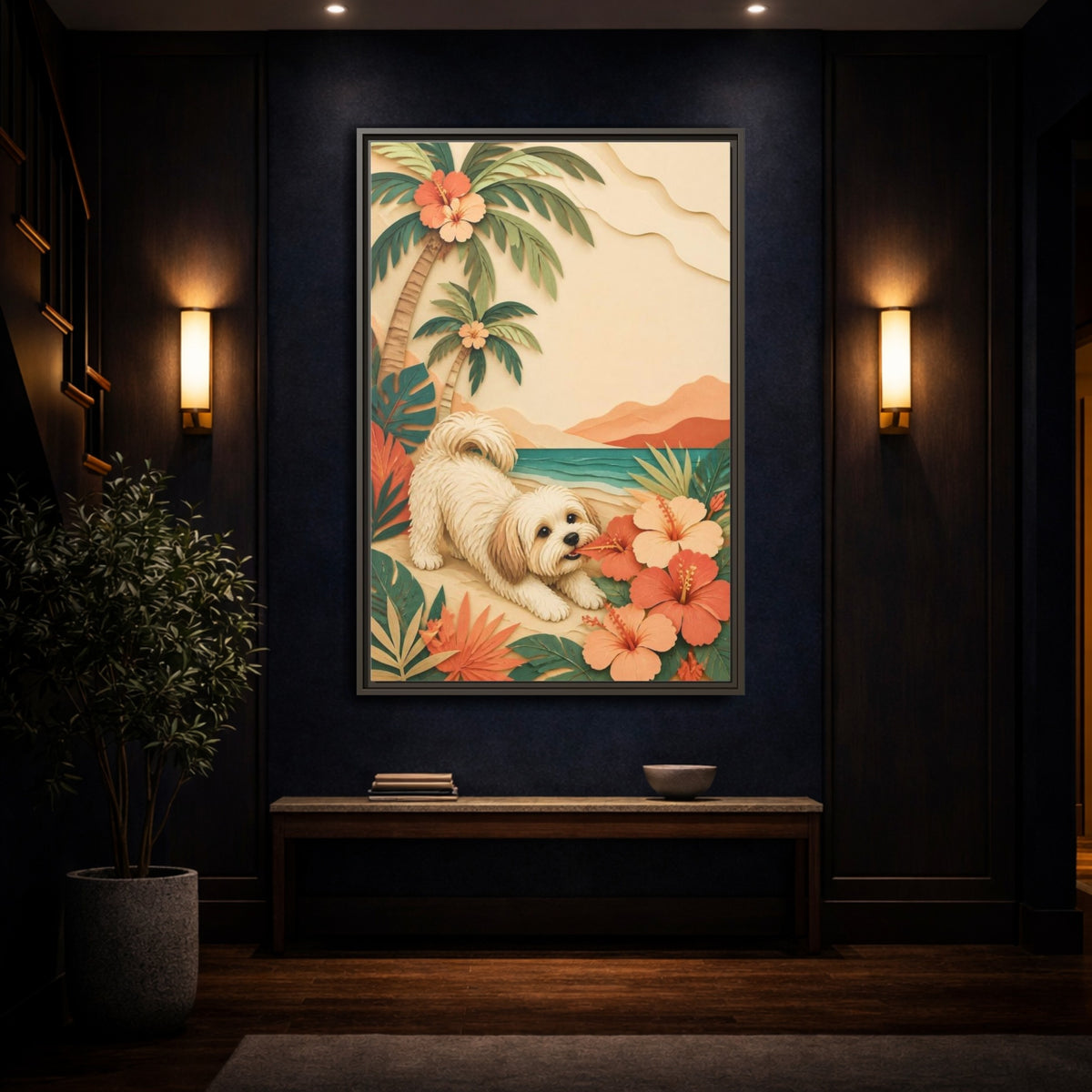 Mockup 4. Playful Havanese Pet shown as framed canvas print