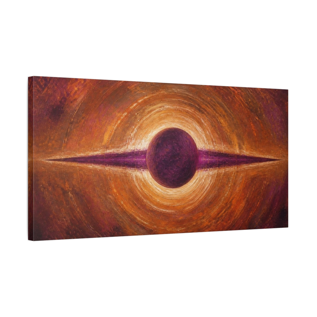 Side Mockup 1. Purple Orb Eclipse shown as canvas print