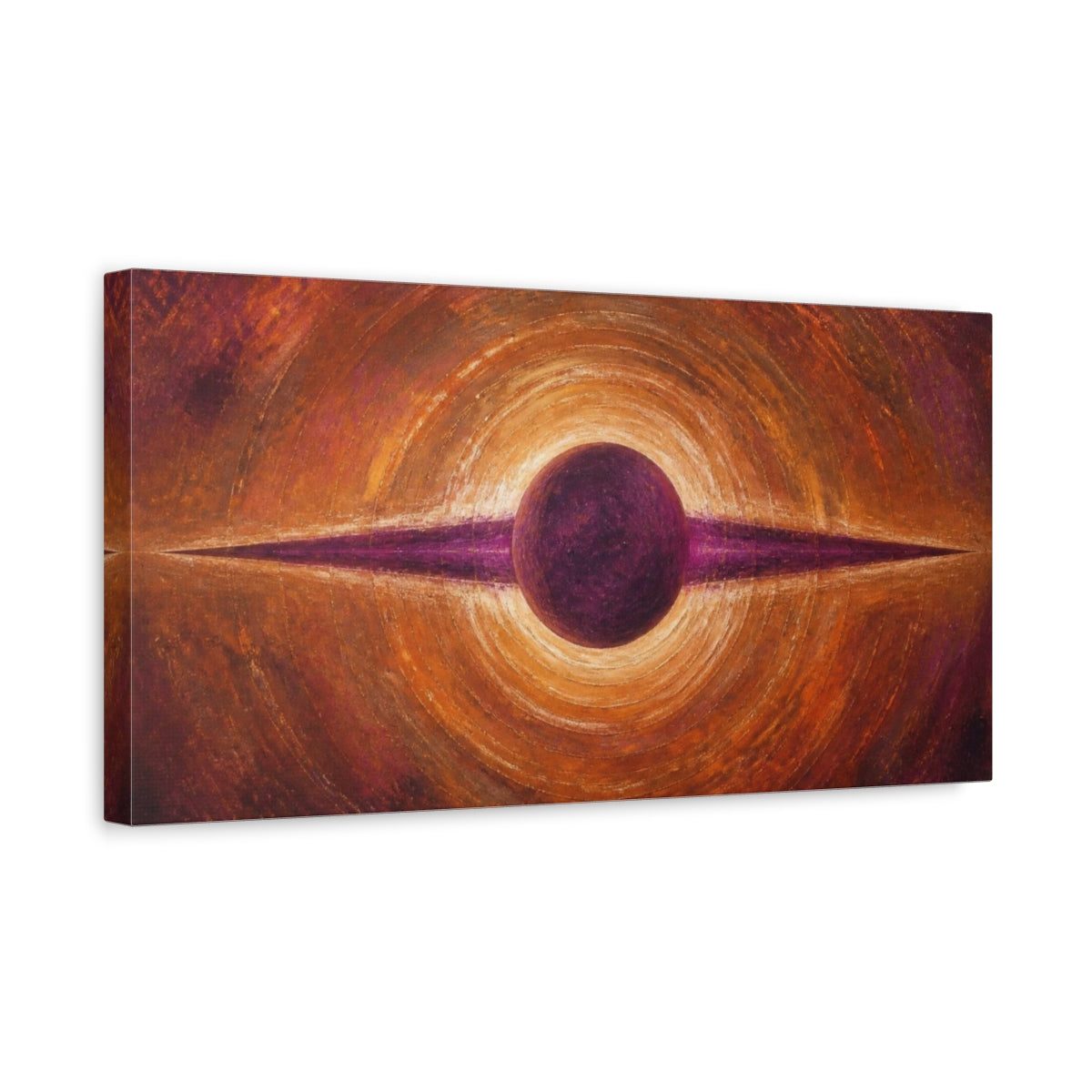 Side Mockup 3. Purple Orb Eclipse shown as canvas print