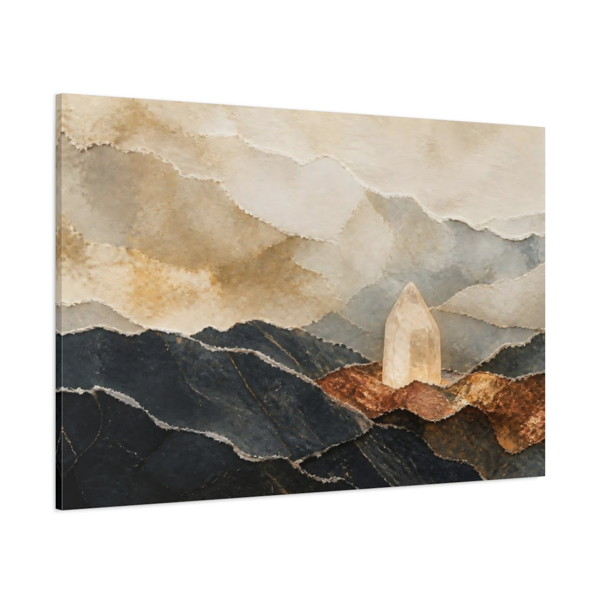 Side Mockup 1. Quartz Crystal Landscape shown as canvas print